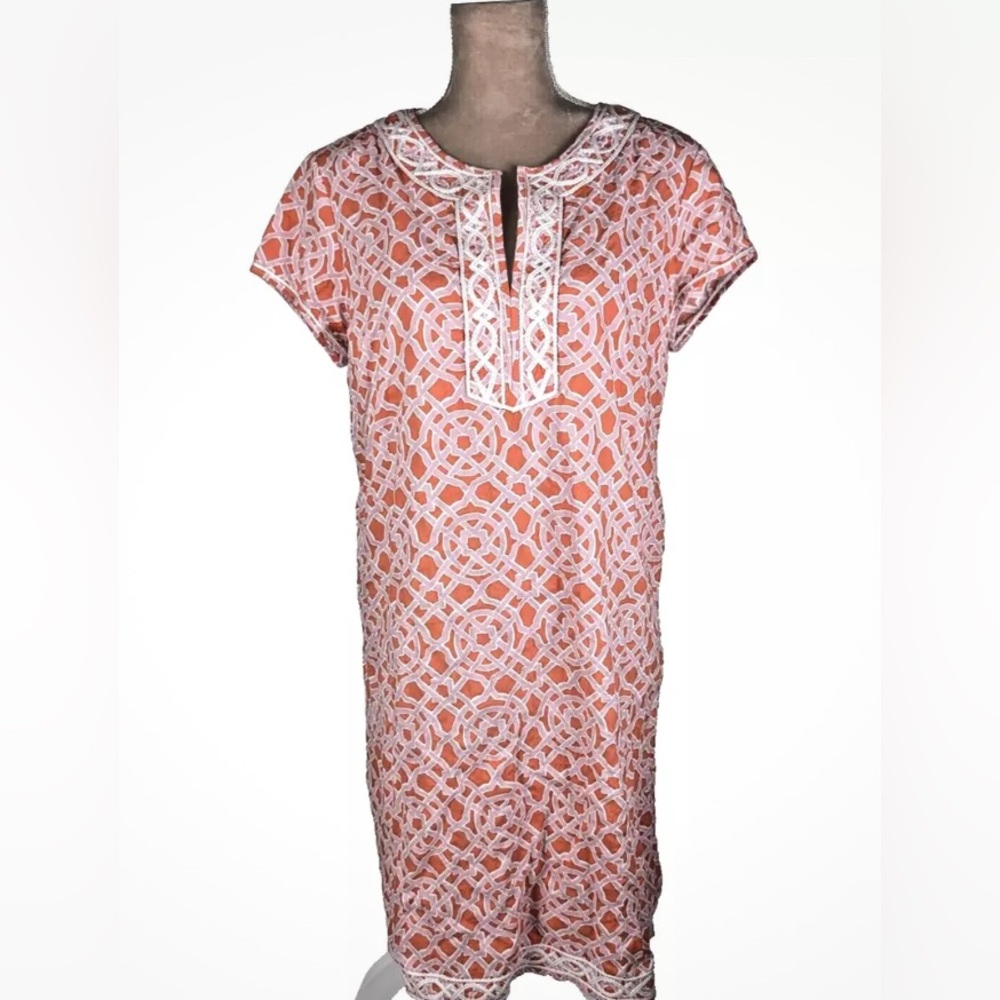 J. McLaughlin Orange, Pink and White Tunic Dress